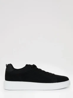 Threadbare Black Textured Trainers