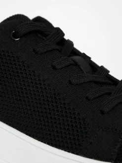 Threadbare Black Textured Trainers
