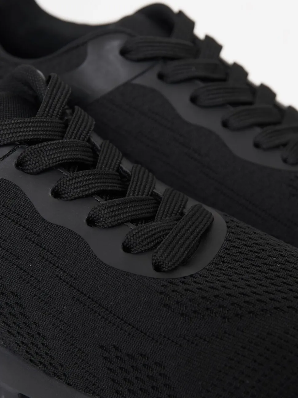 Threadbare Black Textured Slip On Trainers