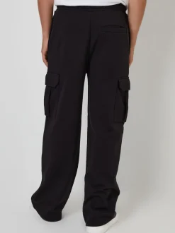 Threadbare Black Wide Leg Cargo Joggers