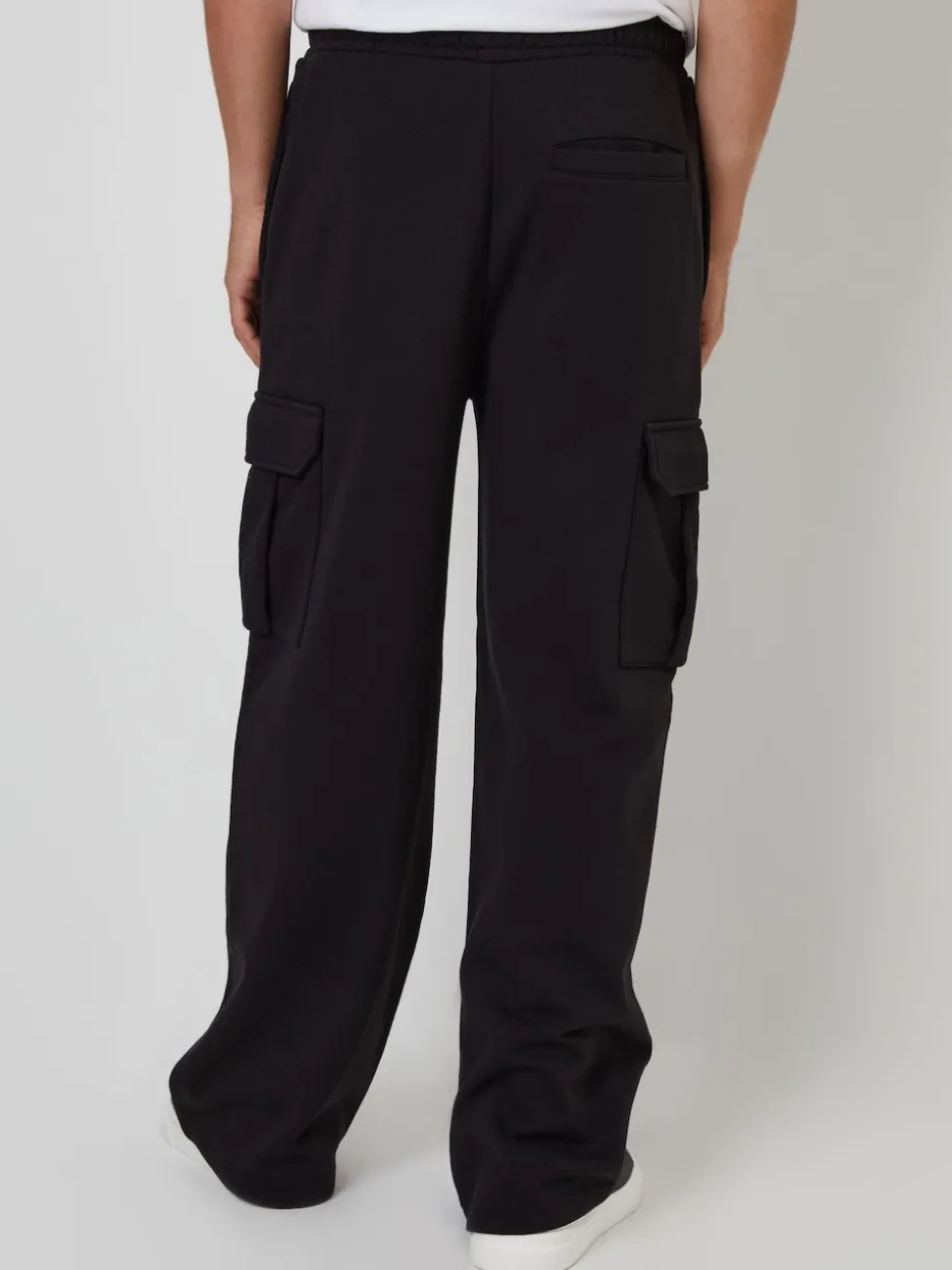 Threadbare Black Wide Leg Cargo Joggers