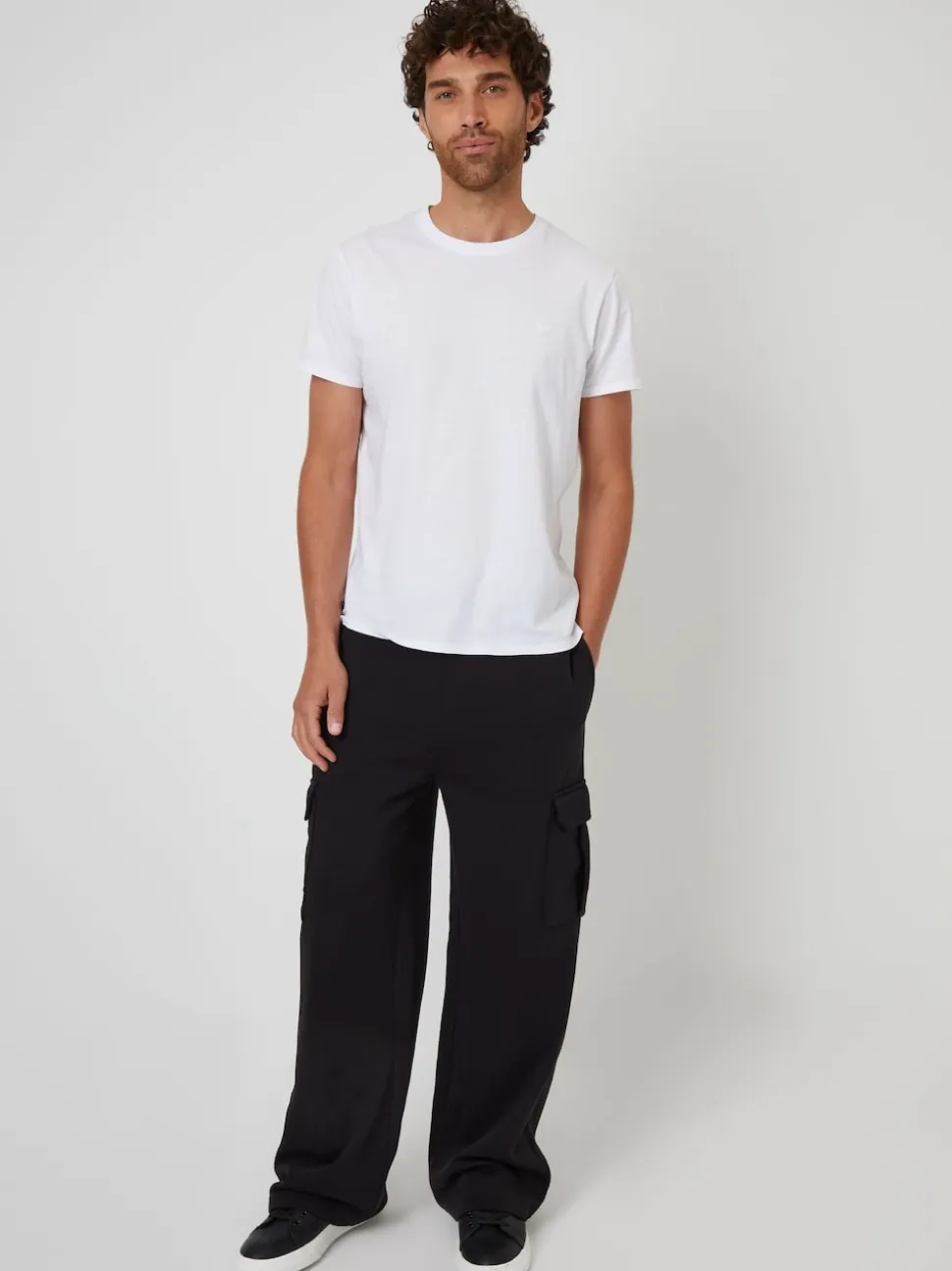 Threadbare Black Wide Leg Cargo Joggers