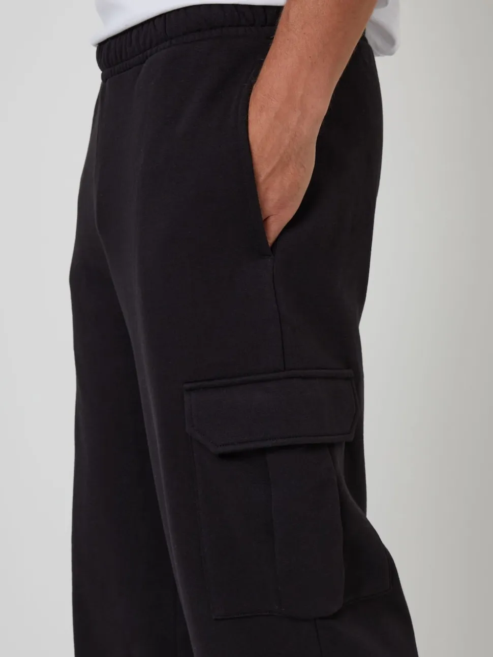 Threadbare Black Wide Leg Cargo Joggers