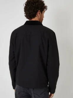 Threadbare Black Zip Through Lightweight Jacket With Quilting