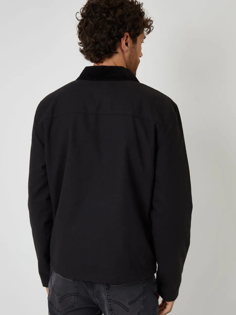Threadbare Black Zip Through Lightweight Jacket With Quilting