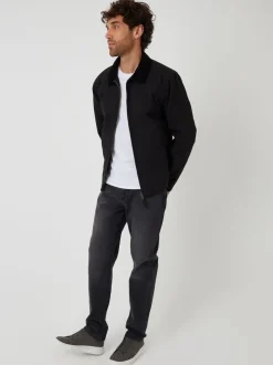 Threadbare Black Zip Through Lightweight Jacket With Quilting