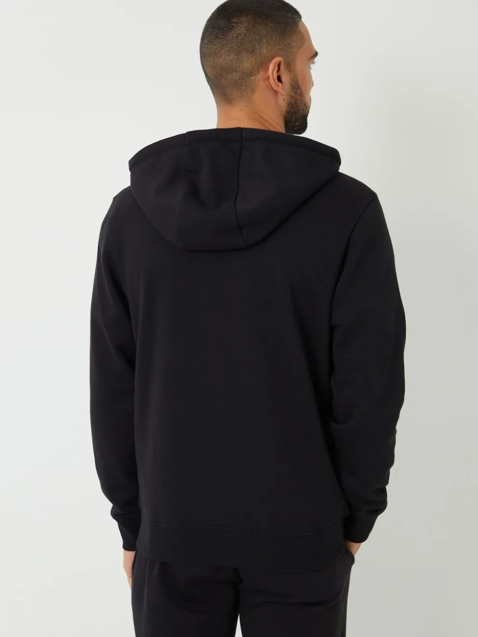 Threadbare Black Zip Through Hoodie