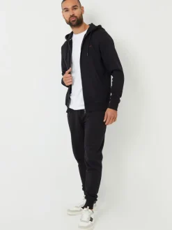 Threadbare Black Zip Through Hoodie