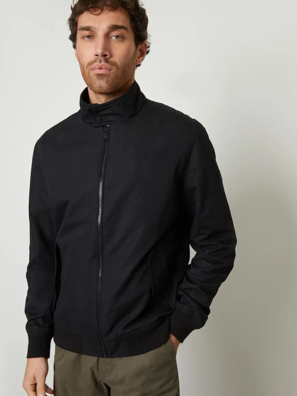 Threadbare Black Zip Up Harrington Jacket