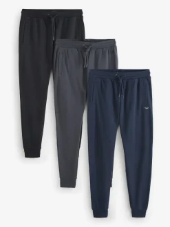 Threadbare Black/Charcoal/Navy Regular Fit Joggers 3 Pack
