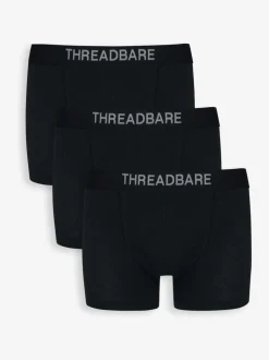 Threadbare Black/Grey Hipster Fit Boxer Shorts 3 Pack