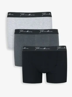 Threadbare Black/Grey/Charcoal Hipster Fit Boxer Shorts 3 Pack