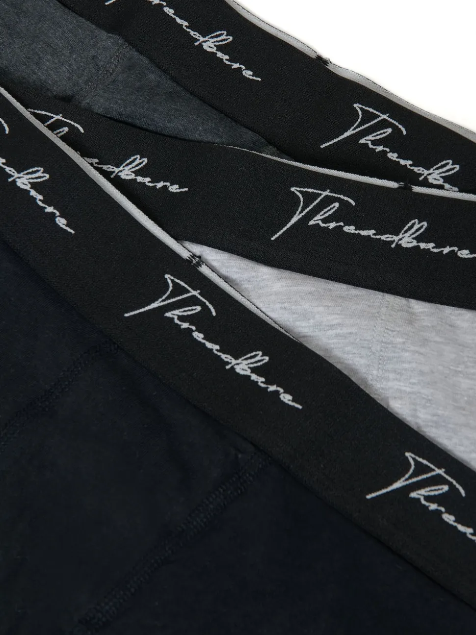 Threadbare Black/Grey/Charcoal Hipster Fit Boxer Shorts 3 Pack