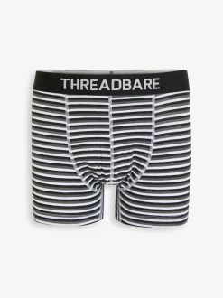 Threadbare Black/Grey/White Hipster Fit Boxer Shorts (5 Pack)