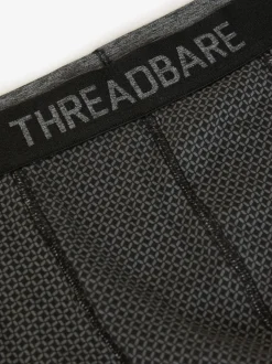 Threadbare Black/Grey/White Hipster Fit Boxer Shorts (5 Pack)