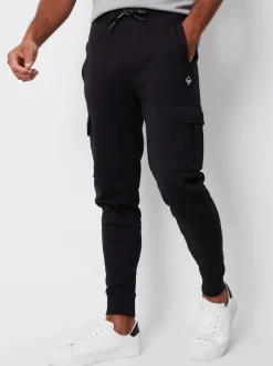 Threadbare Black/Khaki Cargo Style Joggers 2 Pack