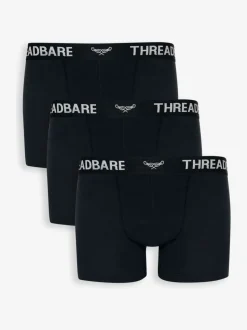 Threadbare Black/White Hipster Fit Boxer Shorts 3 Pack