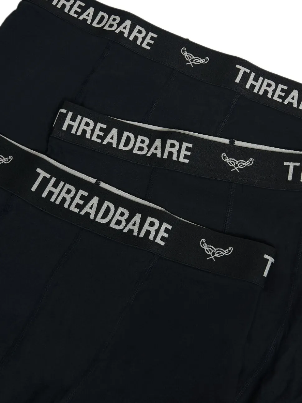 Threadbare Black/White Hipster Fit Boxer Shorts 3 Pack