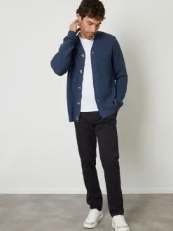 Threadbare Blue Basket Stitch Cardigan
