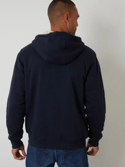 Threadbare Blue Borg Lined Zip-Through Hoodie