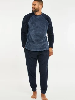 Threadbare Blue Borg Pyjamas Set