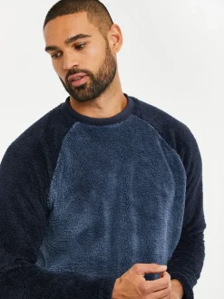 Threadbare Blue Borg Pyjamas Set
