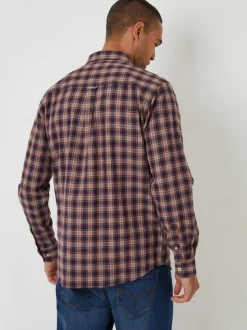 Threadbare Blue Brushed Flannel Check Long Sleeve Shirt