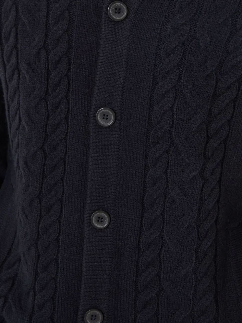 Threadbare Blue Cable Knit Detail V-Neck Cardigan