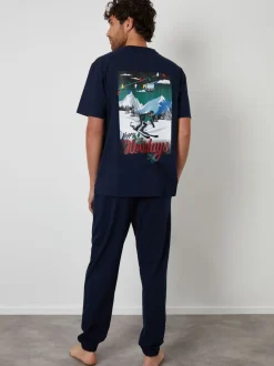 Threadbare Blue Christmas Graphic Lounge Set