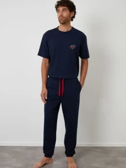 Threadbare Blue Christmas Graphic Lounge Set