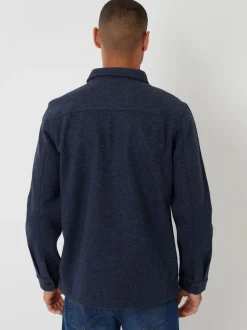 Threadbare Blue Faux Fur Wool Button Up Shacket