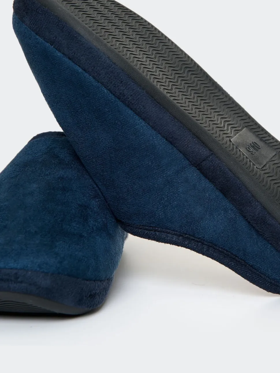 Threadbare Blue Faux Suede Faux Fur Lined Mule Slippers