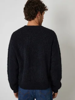 Threadbare Blue Fluffy Knit Crew Neck Jumper