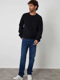 Threadbare Blue Fluffy Knit Crew Neck Jumper