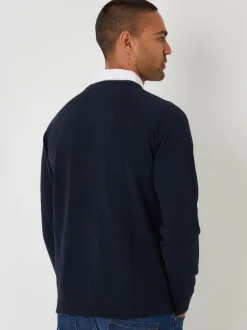 Threadbare Blue Mock Shirt Raglan Knitted Jumper