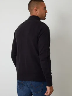 Threadbare Blue Quilted Zip-Up Knitted Jacket