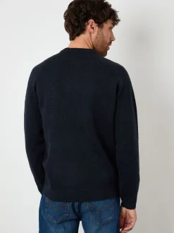 Threadbare Blue Raglan Rib Knitted Crew Neck Jumper