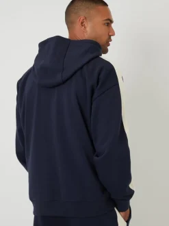 Threadbare Blue Relaxed Fit Side Stripe Hoodie