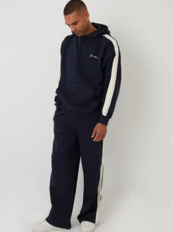 Threadbare Blue Relaxed Fit Side Stripe Hoodie