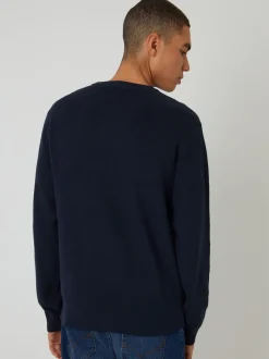 Threadbare Blue Rib Knit Crew Neck Jumper