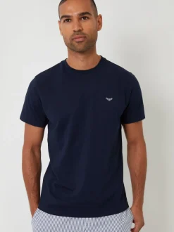 Threadbare Blue Short Sleeve Top & Stripe Trousers Pyjamas Set