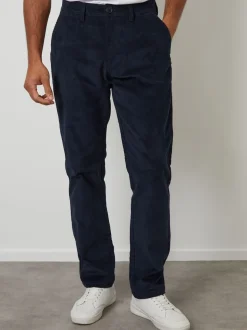 Threadbare Blue Straight Leg Stretch Corduroy Trousers