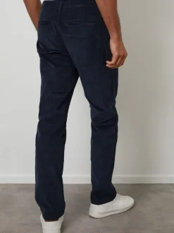 Threadbare Blue Straight Leg Stretch Corduroy Trousers
