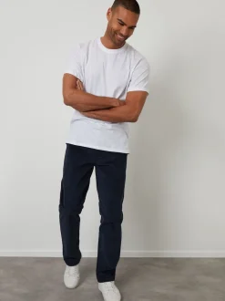 Threadbare Blue Straight Leg Stretch Corduroy Trousers