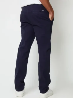 Threadbare Blue Straight Leg Canvas Trousers With Stretch