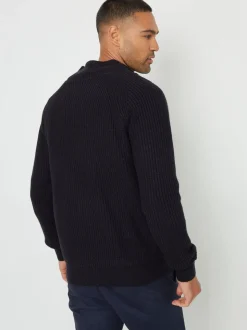 Threadbare Blue Zip Up Cardigan with Microfleece Lining