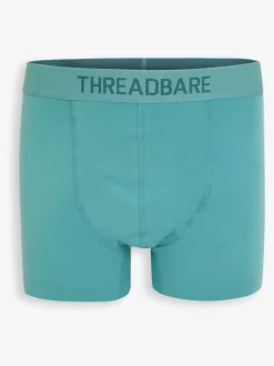 Threadbare Blue/Burgundy Hipster Fit Boxer Shorts 3 Pack