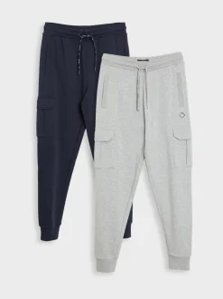 Threadbare Blue/Grey Cargo Style Joggers 2 Pack