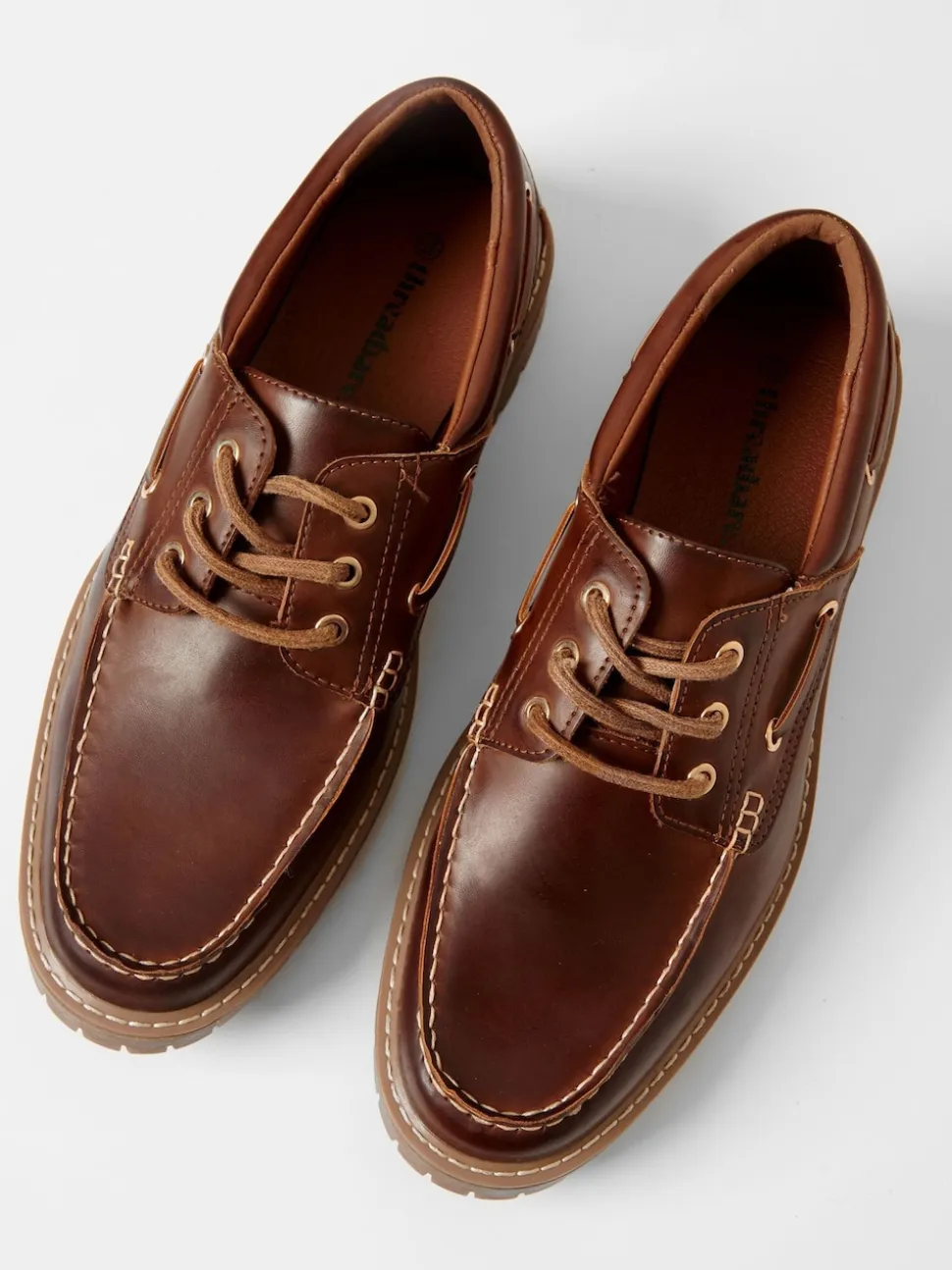 Threadbare Brown Chunky Boat Shoes