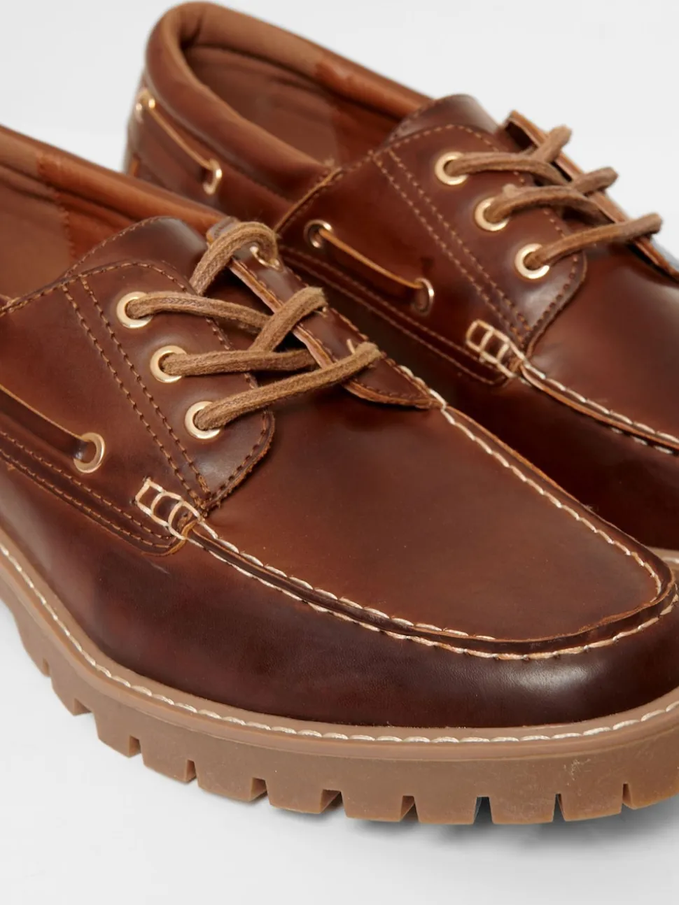Threadbare Brown Chunky Boat Shoes